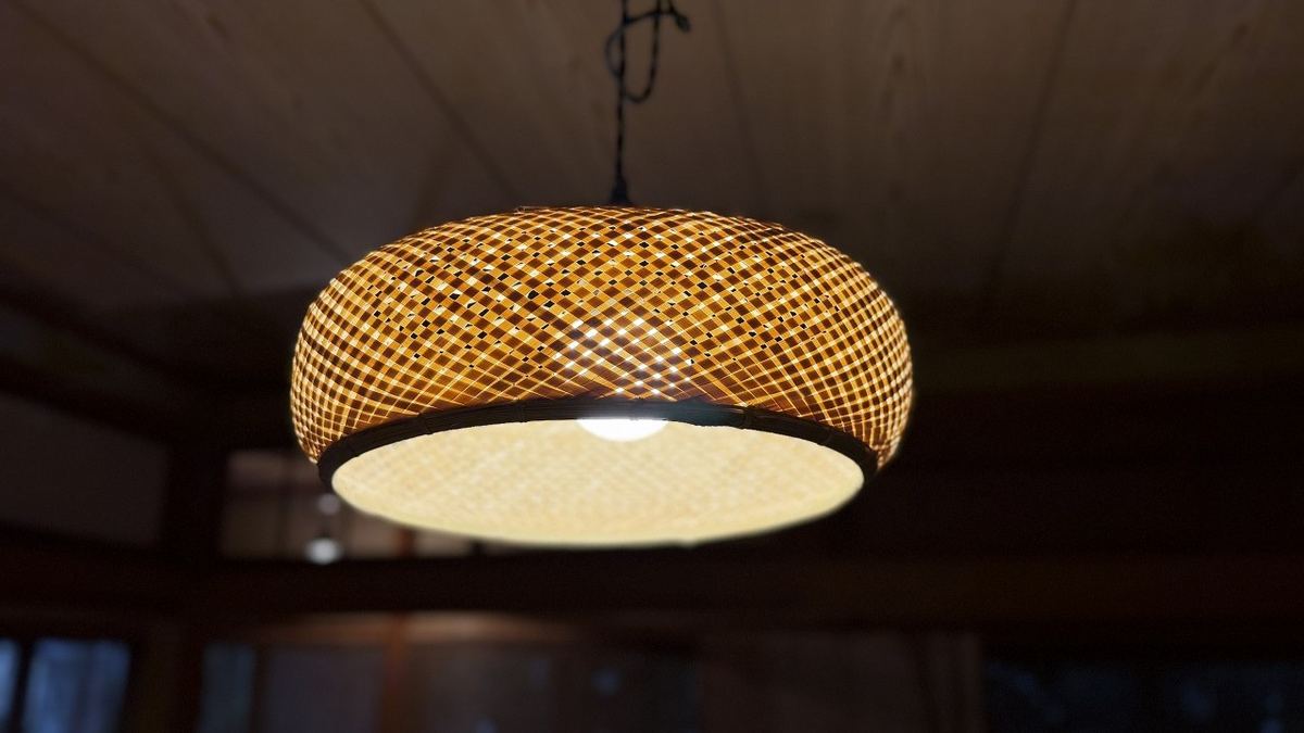 The handmade bamboo lights