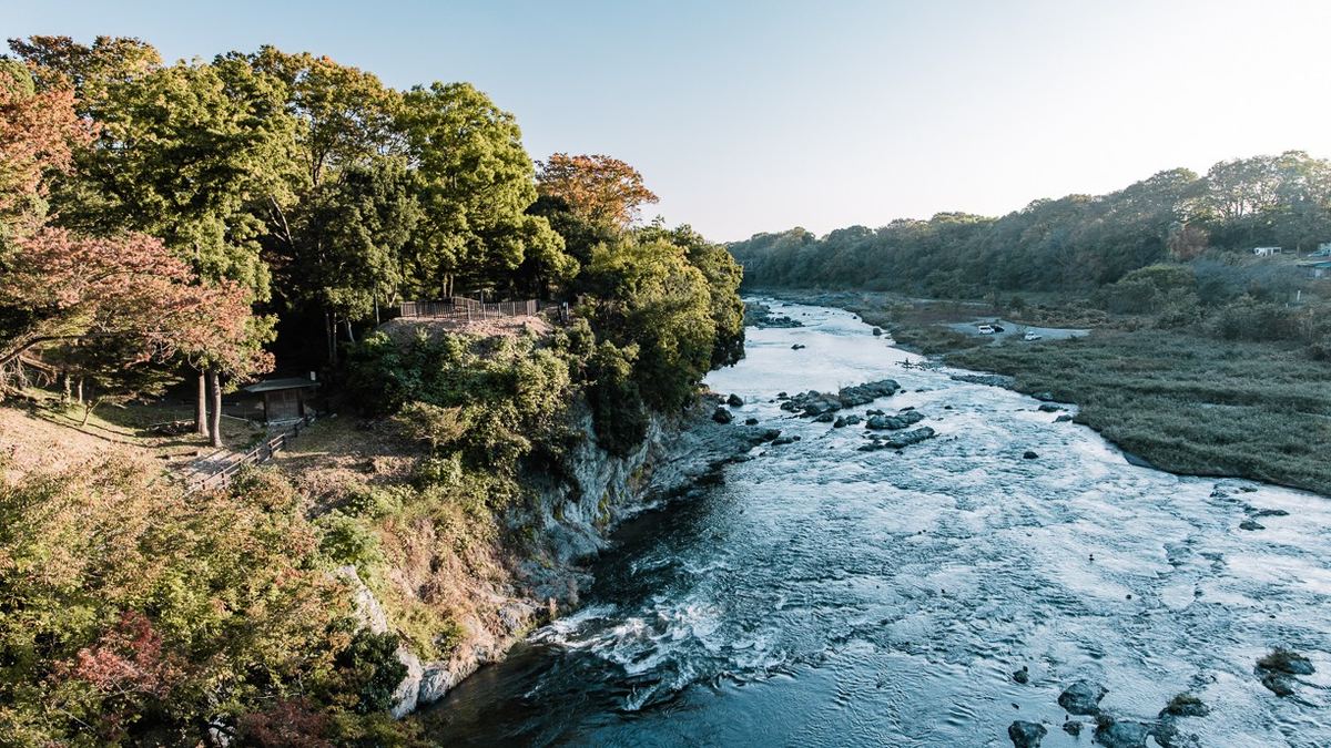 The Arakawa at Tamayodo, and its riverbank